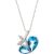 Blue Topaz & Diamond Ferrara Eternal Pendant Necklace in 9ct White Gold