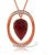 Ruby & Diamond Laurie Oval Embellished Pendant Necklace in 9ct Rose Gold