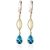 Blue Topaz Athena Sceptre Drop Earrings in 9ct Gold