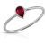 Pear Cut Ruby Ring in 9ct White Gold