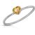 Heart Shaped Citrine Ring in 9ct White Gold