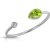 Pear Cut Peridot & Diamond Ring in 9ct White Gold