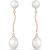 Pearl Francie Minimalist Drop Earrings in 9ct Rose Gold