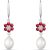 Ruby, Pearl & Diamond Clara Daisy Drop Earrings in 9ct White Gold