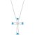 Blue Topaz & Diamond Eva Abstract Cross Pendant Necklace in 9ct White Gold