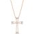 Diamond Eva Abstract Cross Pendant Necklace in 9ct Rose Gold