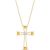 Citrine & Diamond Eva Abstract Cross Pendant Necklace in 9ct Gold