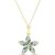 Green Amethyst Antonia Flower Pendant Necklace in 9ct Gold