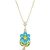 Peridot & Blue Topaz Marina Flower Pendant Necklace in 9ct Gold