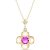 Pink Topaz Lori Flower Pendant Necklace in 9ct Gold