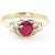 Ruby & Diamond Edeline Heart Ring in 9ct Gold