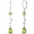 Peridot & Diamond Iris Vine Drop Earrings in 9ct White Gold