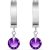 Amethyst Alessia Contemporary Huggie Drop Earrings in 9ct White Gold