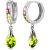 Green CZ & Pink CZ Ava Mosaic Huggie Drop Earrings in 9ct White Gold