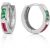 Emerald, White Topaz & Ruby Annalise Mosaic Huggie Earrings in 9ct White Gold