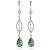 Emerald Athena Sceptre Drop Earrings in 9ct White Gold