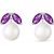 Pearl & Amethyst Claudia Petal Stud Earrings in 9ct White Gold