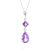 Amethyst Ada Drop Pendant Necklace in 9ct White Gold