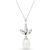 White Topaz & Pearl Aura Petal Drop Pendant Necklace in 9ct White Gold