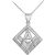 Males’s CZ Framed Masonic Pendant Necklace in Sterling Silver