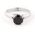 Black Diamond Annika Solitaire Ring, 1.0 ct in Sterling Silver