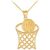 Males’s Basketball Hoop Pendant Necklace in 9ct Gold