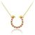 Crimson CZ Adorned Horseshoe Pendant Necklace in 9ct Gold