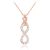 CZ Vertical Infinity Pendant Necklace in 9ct Rose Gold