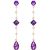 Amethyst Brigitte Geometric Trio Drop Earrings in 9ct Rose Gold