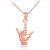 Males’s I Love You Signal Appeal Pendant Necklace in 9ct Rose Gold