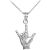 Males’s I Love You Signal Attraction Pendant Necklace in Sterling Silver