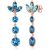 Blue Topaz Dorothea Petal Drop Earrings in 9ct Rose Gold