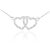 CZ Double Middle Pendant Necklace in 9ct White Gold