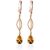 Citrine Athena Sceptre Drop Earrings in 9ct Rose Gold