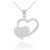 Diamond Pavé Dual Hearts Pendant Necklace in 9ct White Gold