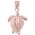 Vertical Turtle Allure Pendant Necklace in 9ct Rose Gold