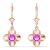 Pink Topaz Lori Flower Drop Earrings in 9ct Rose Gold