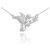 CZ Hungry Hummingbird Pendant Necklace in Sterling Silver