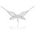 CZ Decorated Dragonfly Pendant Necklace in Sterling Silver