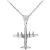 Males’s 3-D Aeroplane Pendant Necklace in Sterling Silver