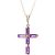 Amethyst Evangeline Contemporary Cross Pendant Necklace in 9ct Rose Gold