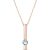 Aquamarine Constance Bar Drop Pendant Necklace in 9ct Rose Gold