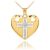 Diamond Framed Pass Middle Pendant Necklace in 9ct Two-Tone Gold