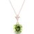 Peridot Lavinia Drop Pendant Necklace in 9ct Rose Gold