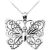 Filigree Butterfly Pendant Necklace in 9ct White Gold