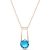 Blue Topaz Freya Contemporary Drop Pendant Necklace in 9ct Rose Gold