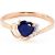 Sapphire & Diamond Brietta Layered Heart Ring in 18ct Rose Gold