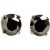 Black CZ Novara Stud Earrings in 9ct White Gold