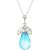 Blue Topaz & White Topaz Claudia Petal Drop Pendant Necklace in 9ct White Gold