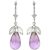 White Topaz & Amethyst Claudia Petal Drop Earrings in 9ct White Gold